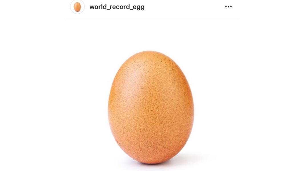 鸡蛋照片打破Ins最多赞世界纪录